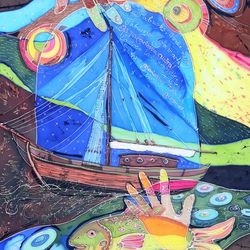 Šilko batika "Aušros pažadinimas"